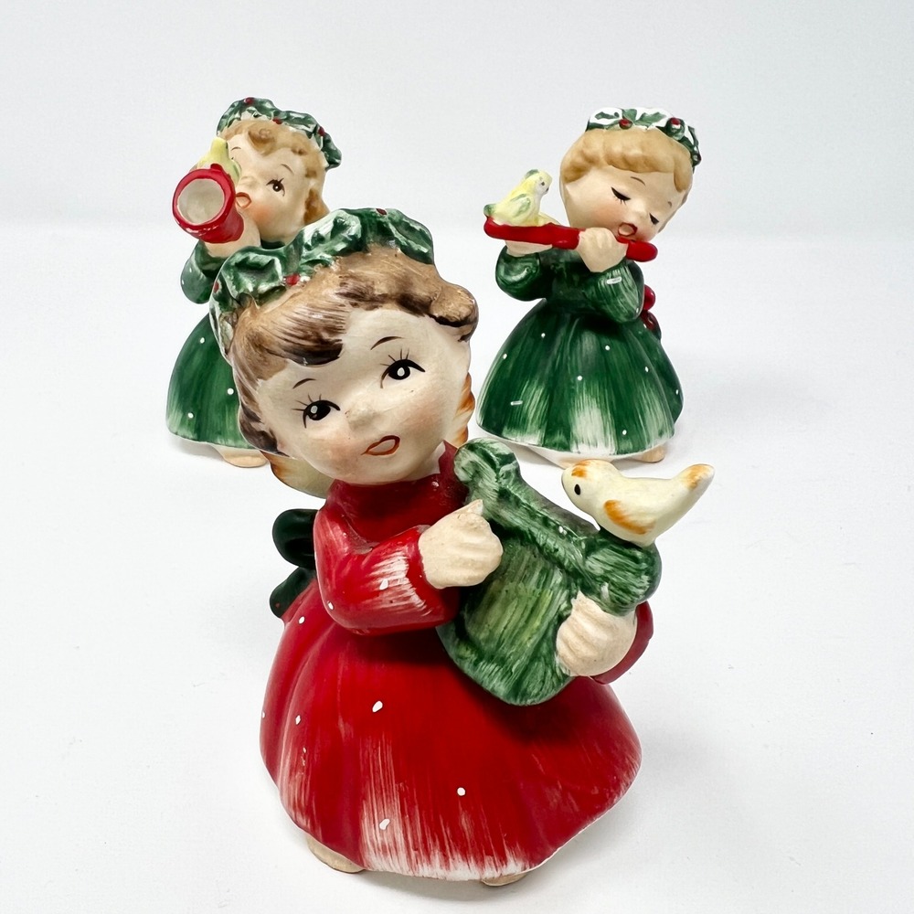 Vintage 1950's Set of 3 Lefton Christmas Angels Musical 1259N - Picture 6 of 8